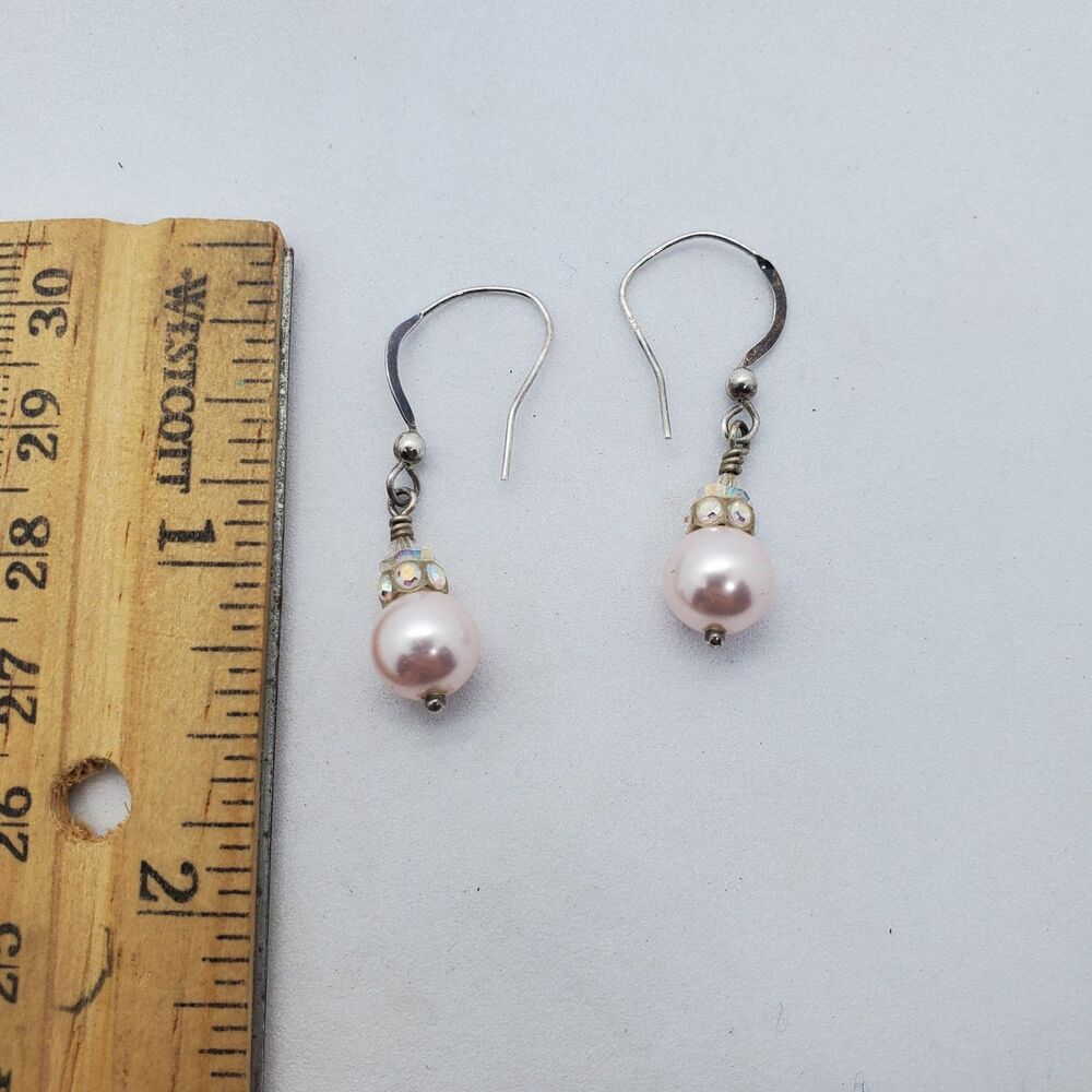 Sterling Silver and Bead Earrings 925